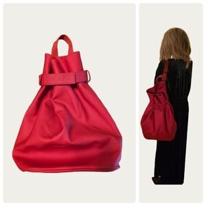 Escada Beaute Capacious Red Rubber Sling Bag